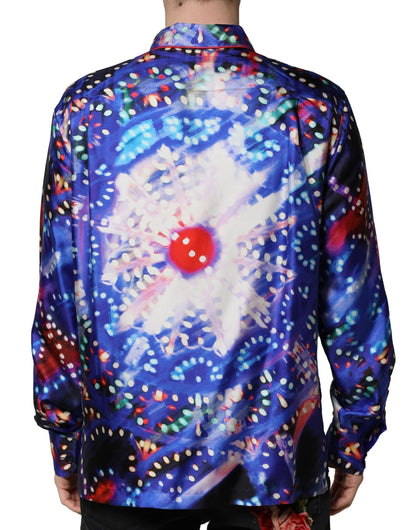 Dolce & Gabbana Men's Regular Fit Long-Sleeve Silk Shirt - Multicolor