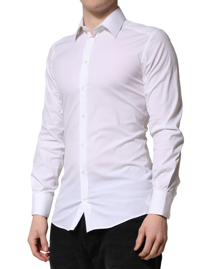 Dolce & Gabbana White GOLD Long Sleeves Men Dress Formal Shirt