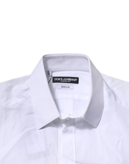 Dolce & Gabbana Men's Slim Short-Sleeve Cotton Shirt - Gold White