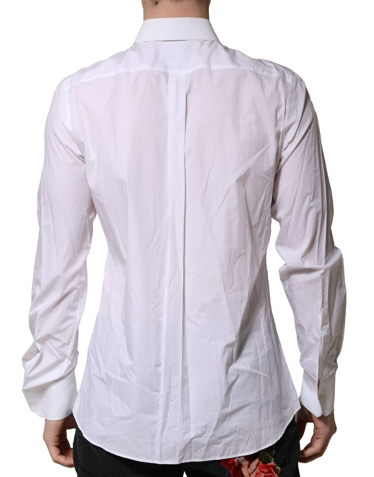 Dolce & Gabbana Men's Slim Long-Sleeve Cotton Dress Shirt - White Print