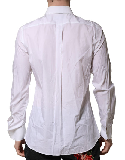 Dolce & Gabbana Men's Slim Long-Sleeve Cotton Dress Shirt - White Print