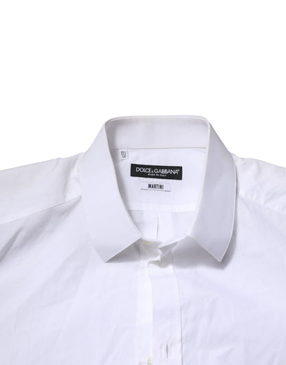 Dolce & Gabbana Men's Slim Long-Sleeve Cotton Dress Shirt - White Print