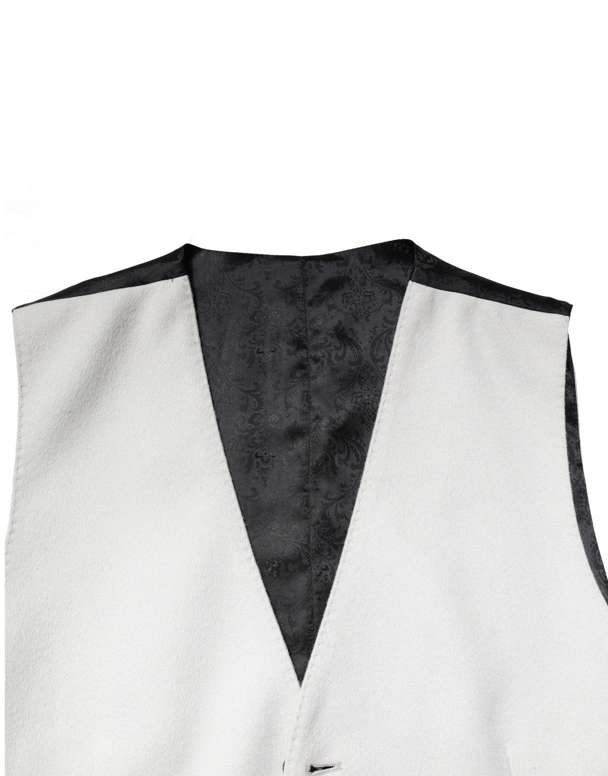 Dolce & Gabbana Men's Single Breasted Viscose & Virgin Wool Vest - Gray Light Grey