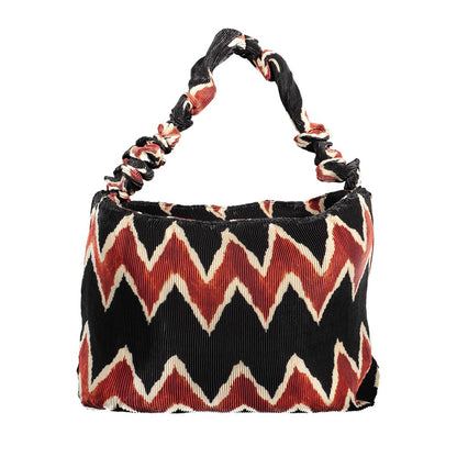 Desigual Black Polyester Geometric Pleated Handbag