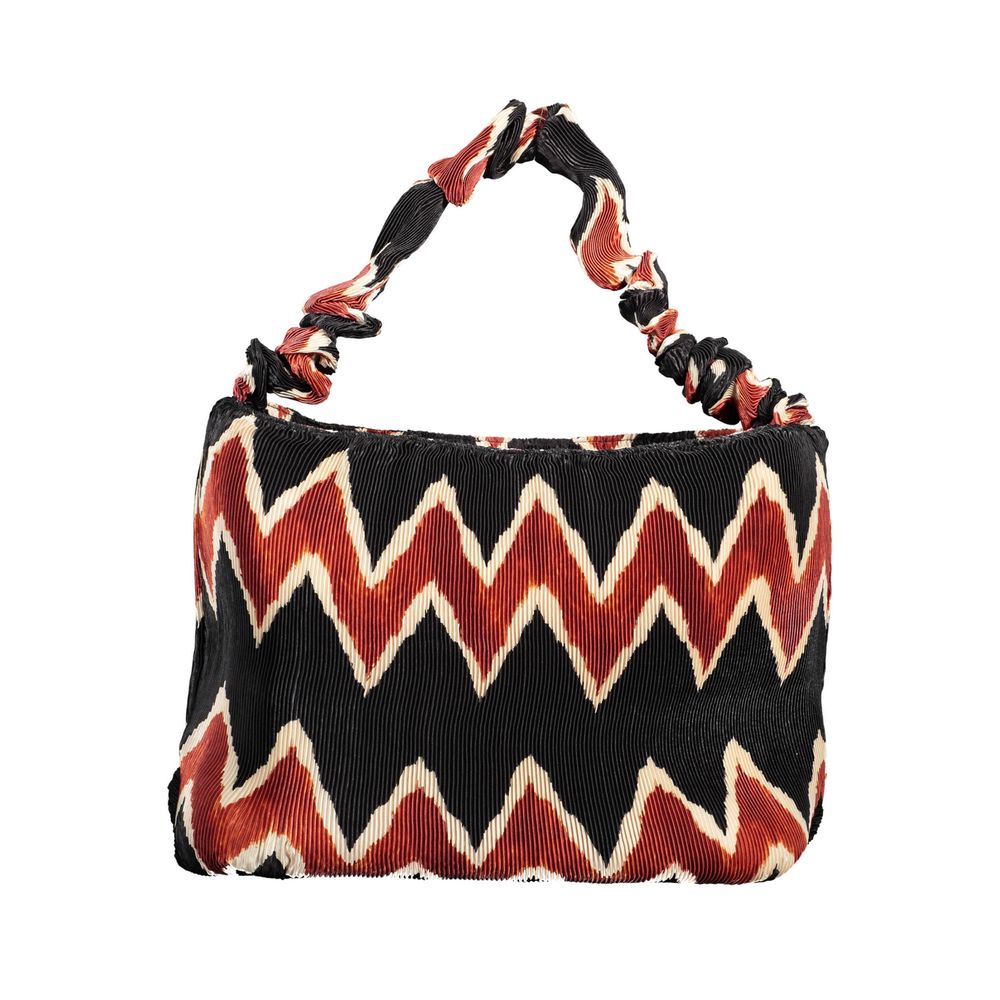 Desigual Black Polyester Geometric Pleated Handbag