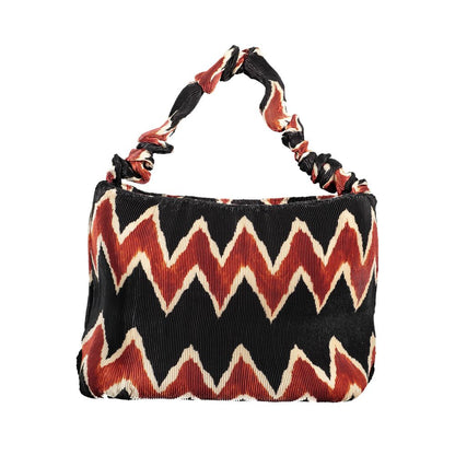 Desigual Black Polyester Geometric Pleated Handbag