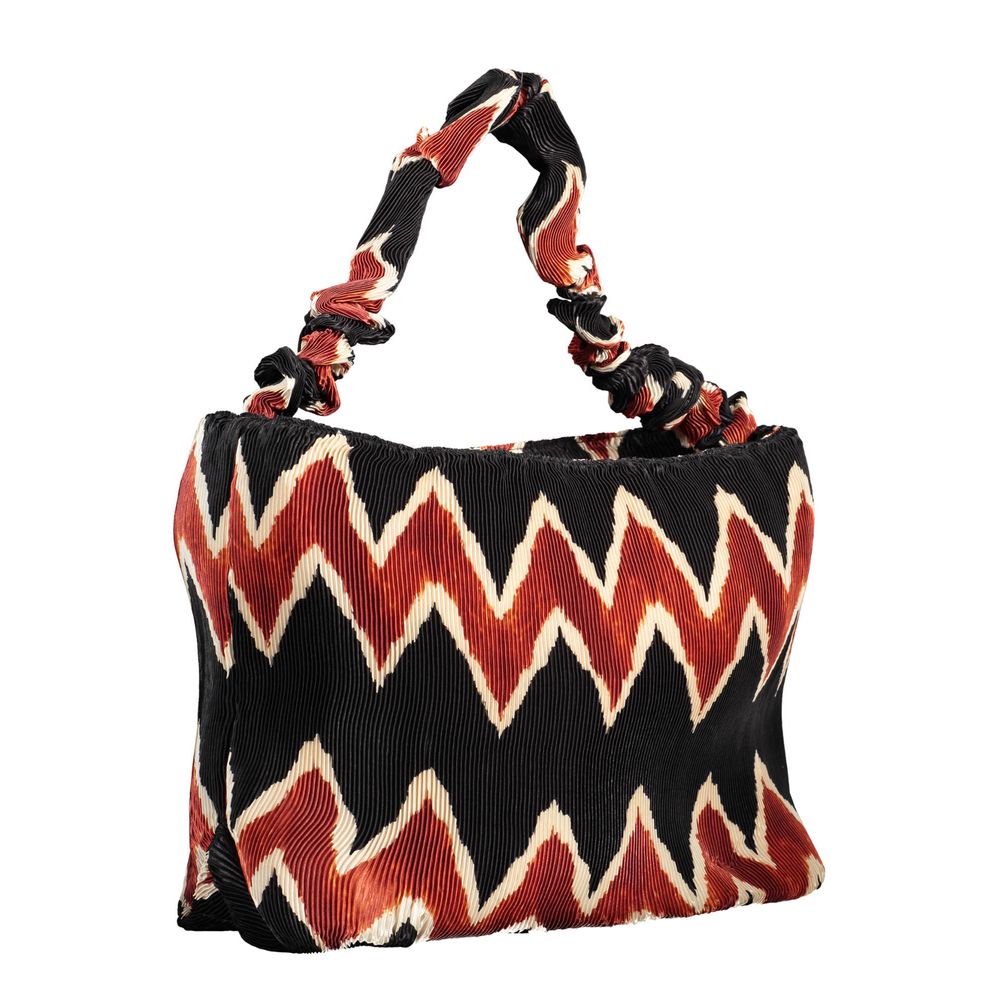 Desigual Black Polyester Geometric Pleated Handbag