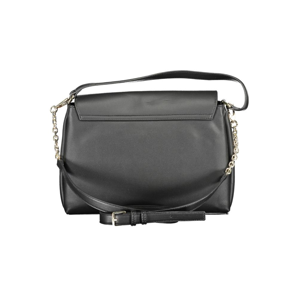 Calvin Klein Black Faux Leather Shoulder Handbag