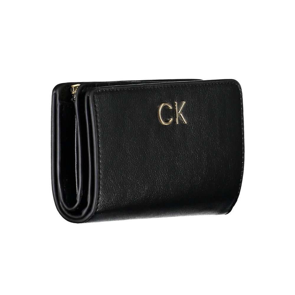 Calvin Klein Black Polyethylene Leather Effect Women Wallet