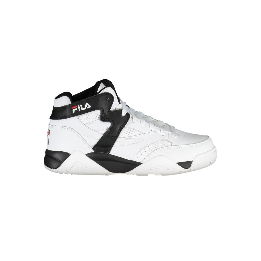 Athletic Sneakers by Fila for men in polyester polyurethane leather white showcases an impeccable silhouette, defined by an impeccable athletic style design that perfectly captures the essence of the Men's Athletic Polyester Polyurethane Leather Sneakers.
