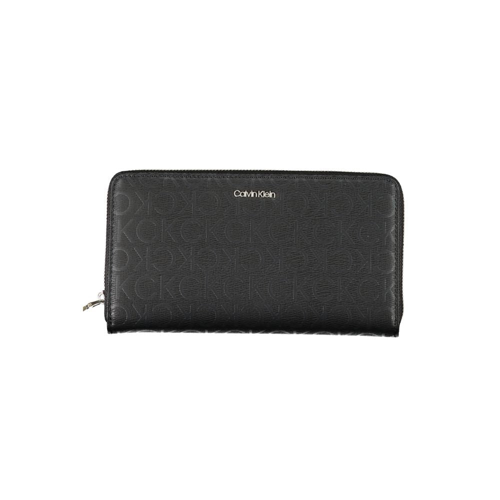 Calvin Klein Black Sleek Designer Three-Compartment Wallet