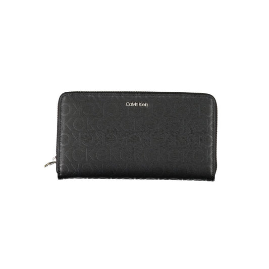 Calvin Klein Black Sleek Designer Three-Compartment Wallet