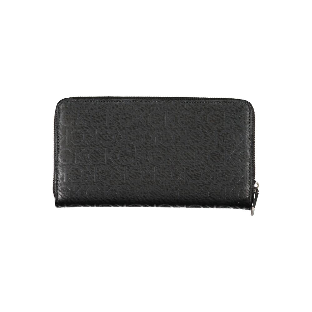 Calvin Klein Black Sleek Designer Three-Compartment Wallet