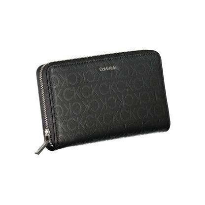 Calvin Klein Black Sleek Designer Three-Compartment Wallet