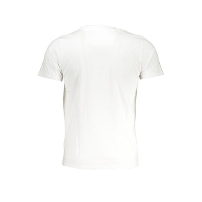 T-Shirt by Cavalli Class for men in cotton white & print showcases a unassuming silhouette, artfully detailed with a refined crew neckline and unassuming for a sophisticated, contemporary look.