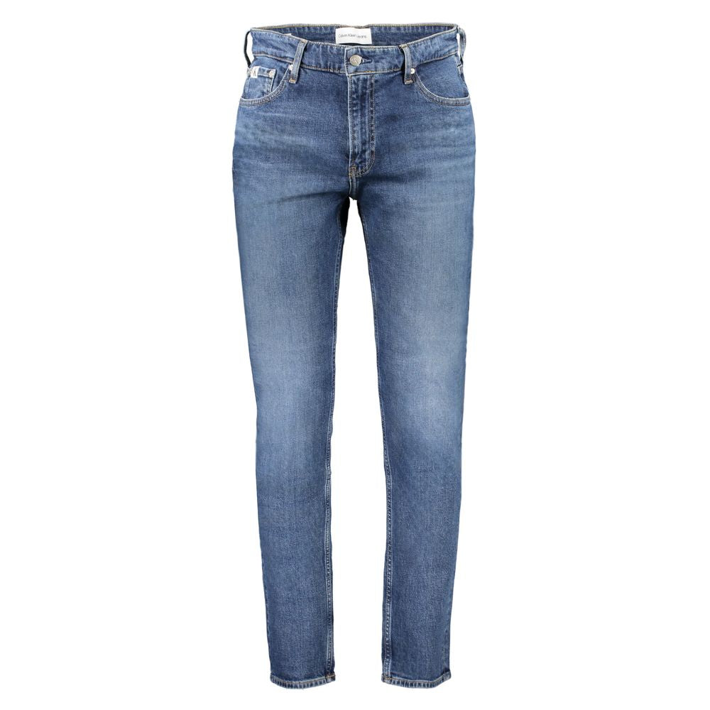 Jeans by Calvin Klein for men in cotton blue presents a refined pantology silhouette, artfully defined by a refined pantology , long, and a sophisticated .
