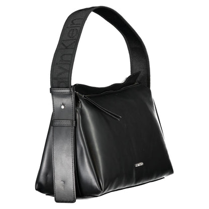 Calvin Klein Black Polyester Leather Effect Shoulder Handbag