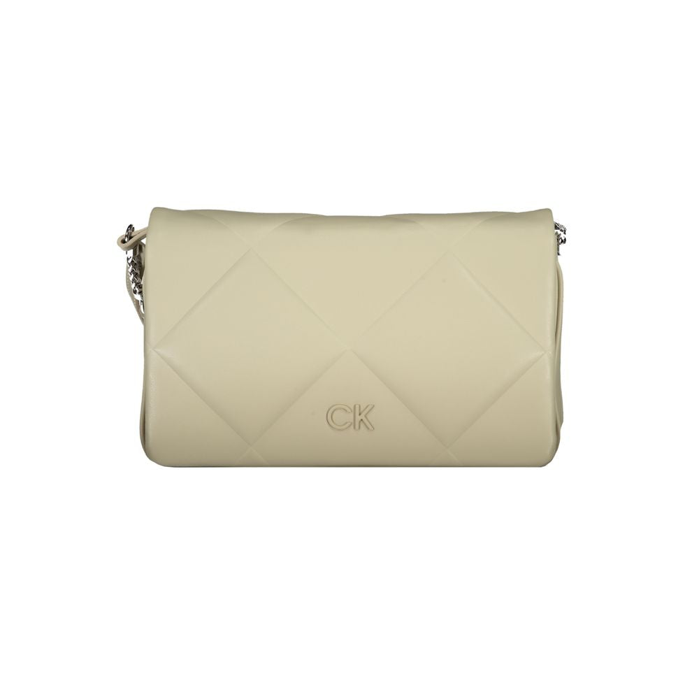 Calvin Klein Beige Leather Effect Crossbody Handbag