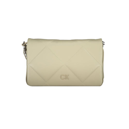Calvin Klein Beige Leather Effect Crossbody Handbag