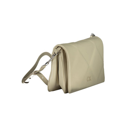 Calvin Klein Beige Leather Effect Crossbody Handbag