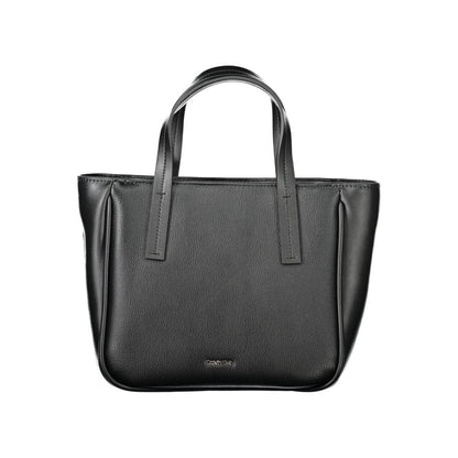 Calvin Klein Black Faux Grained Leather Shopper Handbag