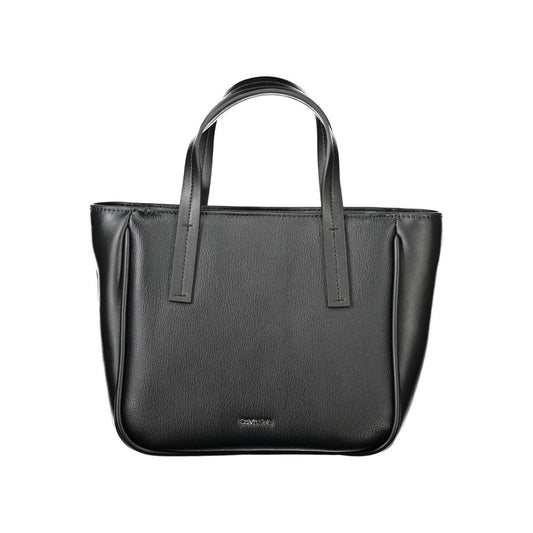 Calvin Klein Black Faux Grained Leather Shopper Handbag