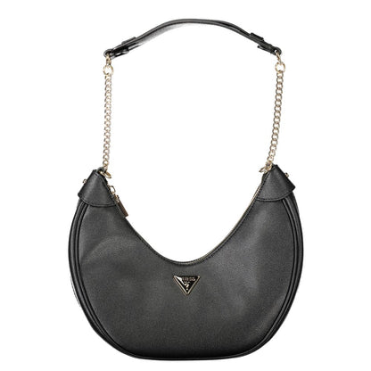 This Handbag by Guess Jeans for women in polyethylene and black presents a sculptural silhouette featuring a secure zipper, ample external-pockets & internal-pockets, and versatile handle for a sculptural finish.