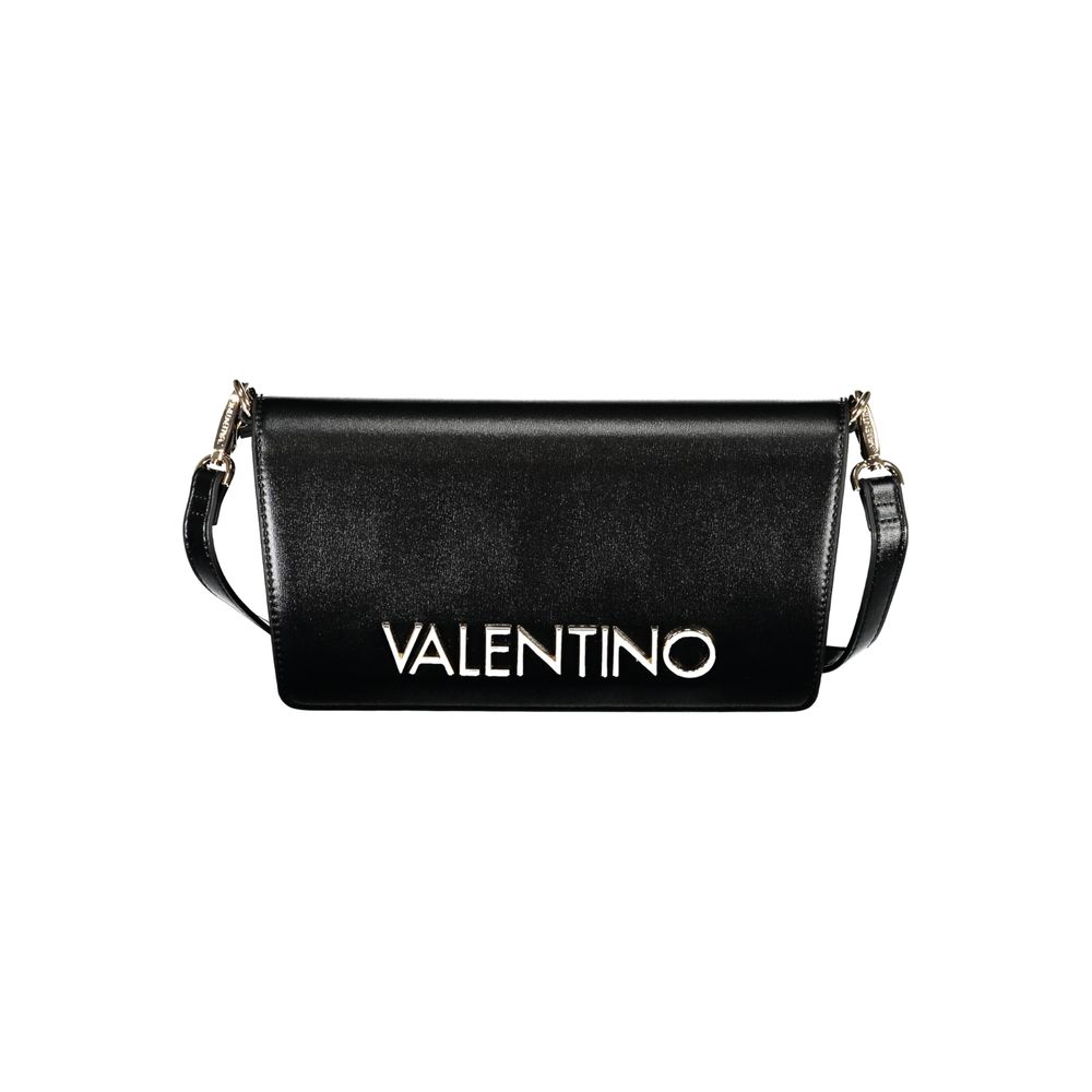 Evening Handbag by Mario Valentino for women in polyethylene black features an refined silhouette, showcasing a secure snap, ample built-in-compartments, and versatile adjustable-strap & handle for a sophisticated refined aesthetic.