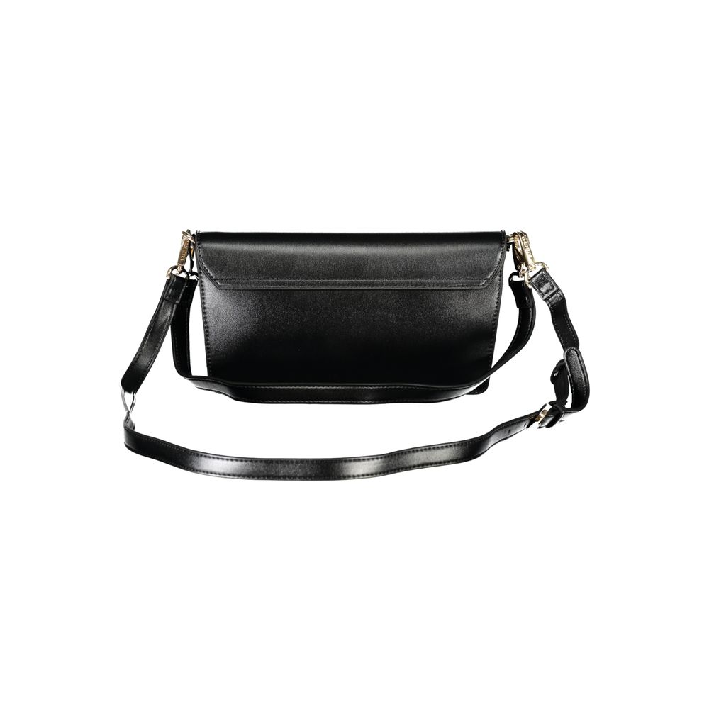Evening Handbag by Mario Valentino for women in polyethylene black features a ornamental silhouette, showcasing a secure snap, ample built-in-compartments, and ornamental adjustable-strap & handle for a sophisticated look.