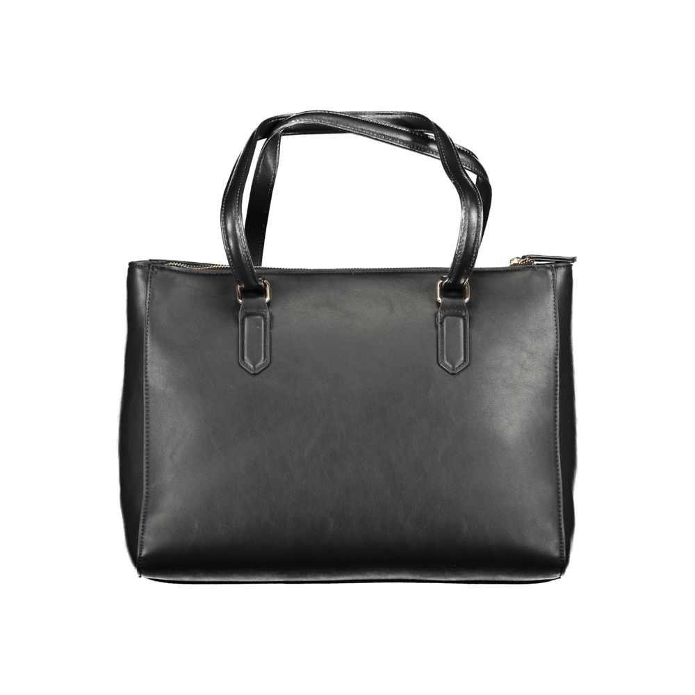 Evening Handbag by Mario Valentino for women in polyethylene black features a ornamental silhouette, showcasing a secure zipper, ample internal-pockets, and ornamental for a sophisticated look.