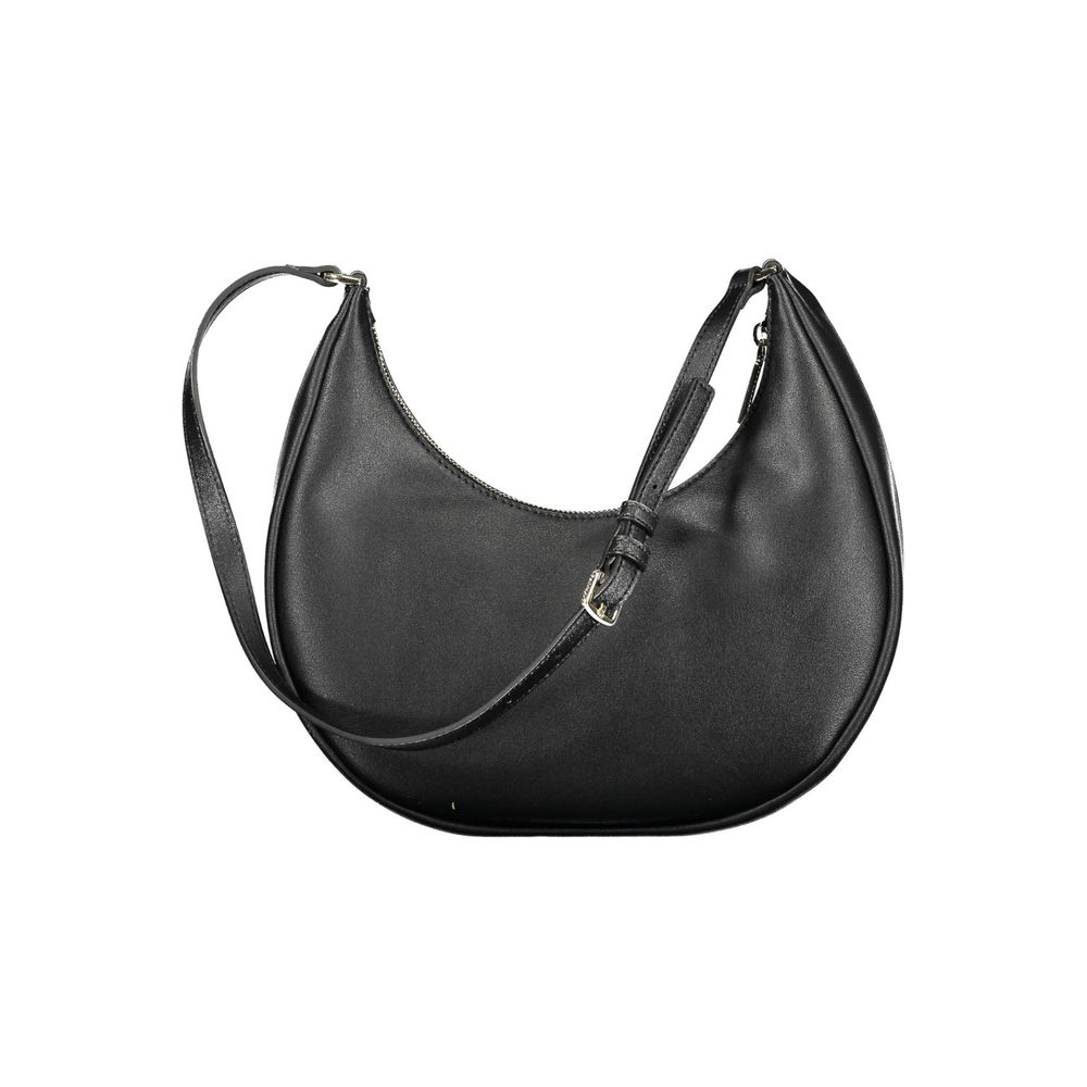 Calvin Klein Black Faux Leather Crescent Moon Shoulder Handbag