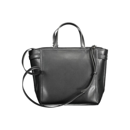 Calvin Klein Black Logo Embossed Faux Leather Shopper Handbag