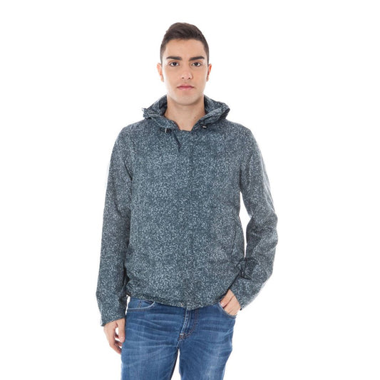 Windbreaker Jacket by Calvin Klein for men in polyamide & cupro gray presents a resilient silhouette, artfully detailed with a sophisticated and functional windproof for a resilient finish.