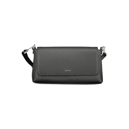 Calvin Klein Black Polyester Logo Jacquard Crossbody Handbag