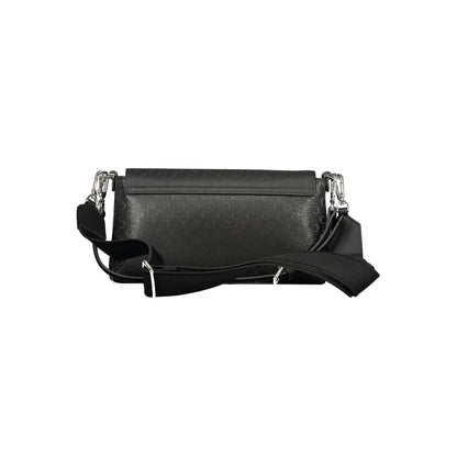 Calvin Klein Black Polyester Logo Jacquard Crossbody Handbag