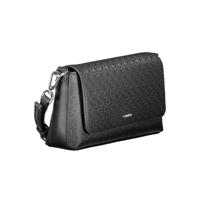 Calvin Klein Black Polyester Logo Jacquard Crossbody Handbag