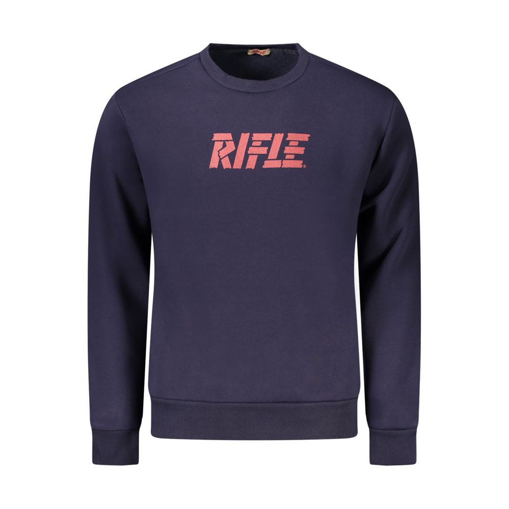 Sweatshirt by Rifle for men in cotton polyester blue & print features an provocated silhouette, detailed with a provocated long-sleeve and a refined crew neckline for a sophisticated aesthetic.