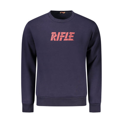 Sweatshirt by Rifle for men in cotton polyester blue & print features an provocated silhouette, detailed with a provocated long-sleeve and a refined crew neckline for a sophisticated aesthetic.