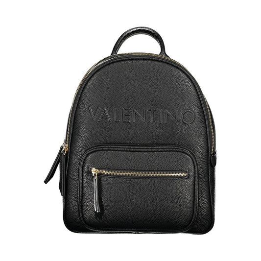 Mario Valentino Black Faux Pebble Leather Backpack