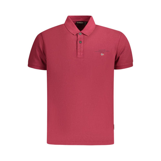 Polo Shirt by Napapijri for men in cotton red, signature & print presents a sleek silhouette, featuring a refined and short-sleeve for a sleek finish.