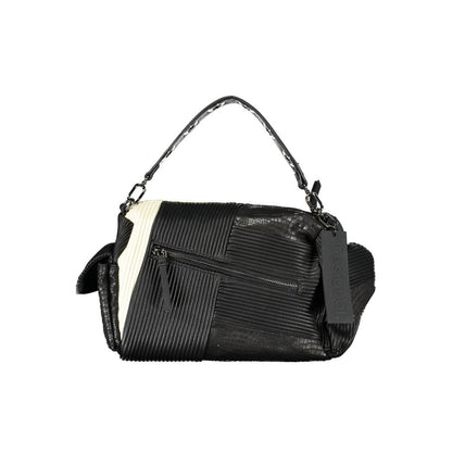Desigual Black Patchwork Faux Leather Shoulder Handbag