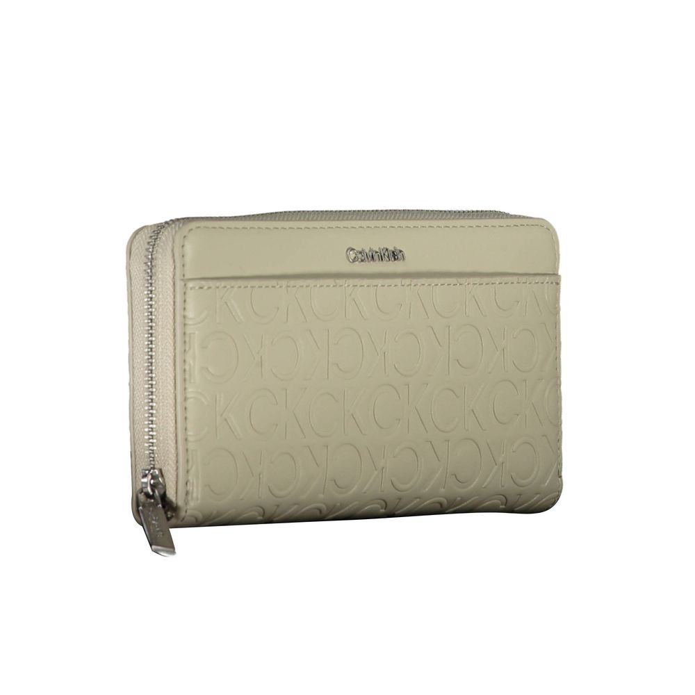 Calvin Klein Beige Polyethylene Leather Effect Women Wallet