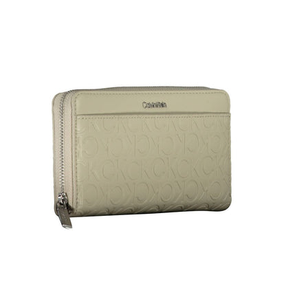 Calvin Klein Beige Polyethylene Leather Effect Women Wallet