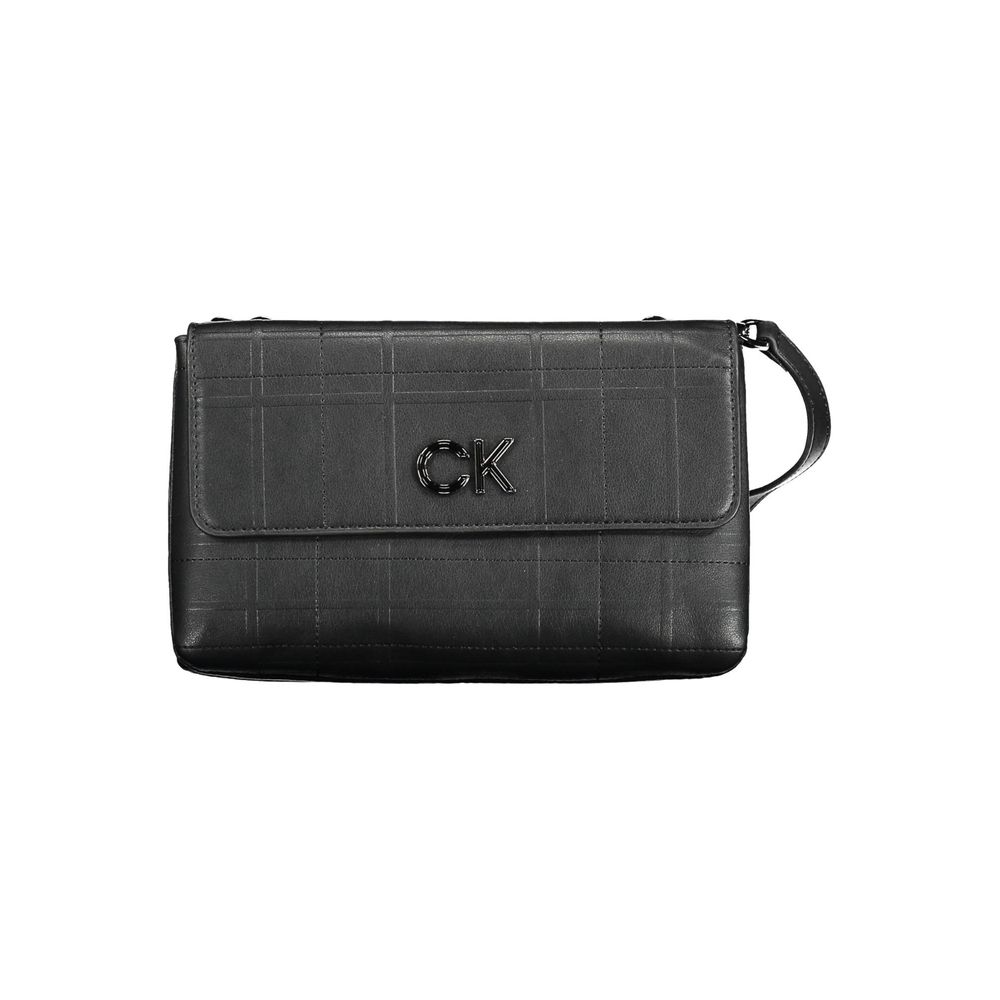Calvin Klein Black Polyester Leather Effect Crossbody Handbag