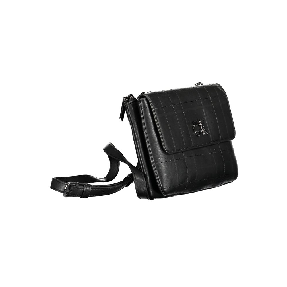 Calvin Klein Black Polyester Leather Effect Crossbody Handbag