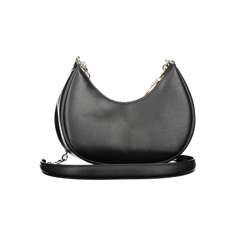 Calvin Klein Black Faux Leather Hobo Handbag