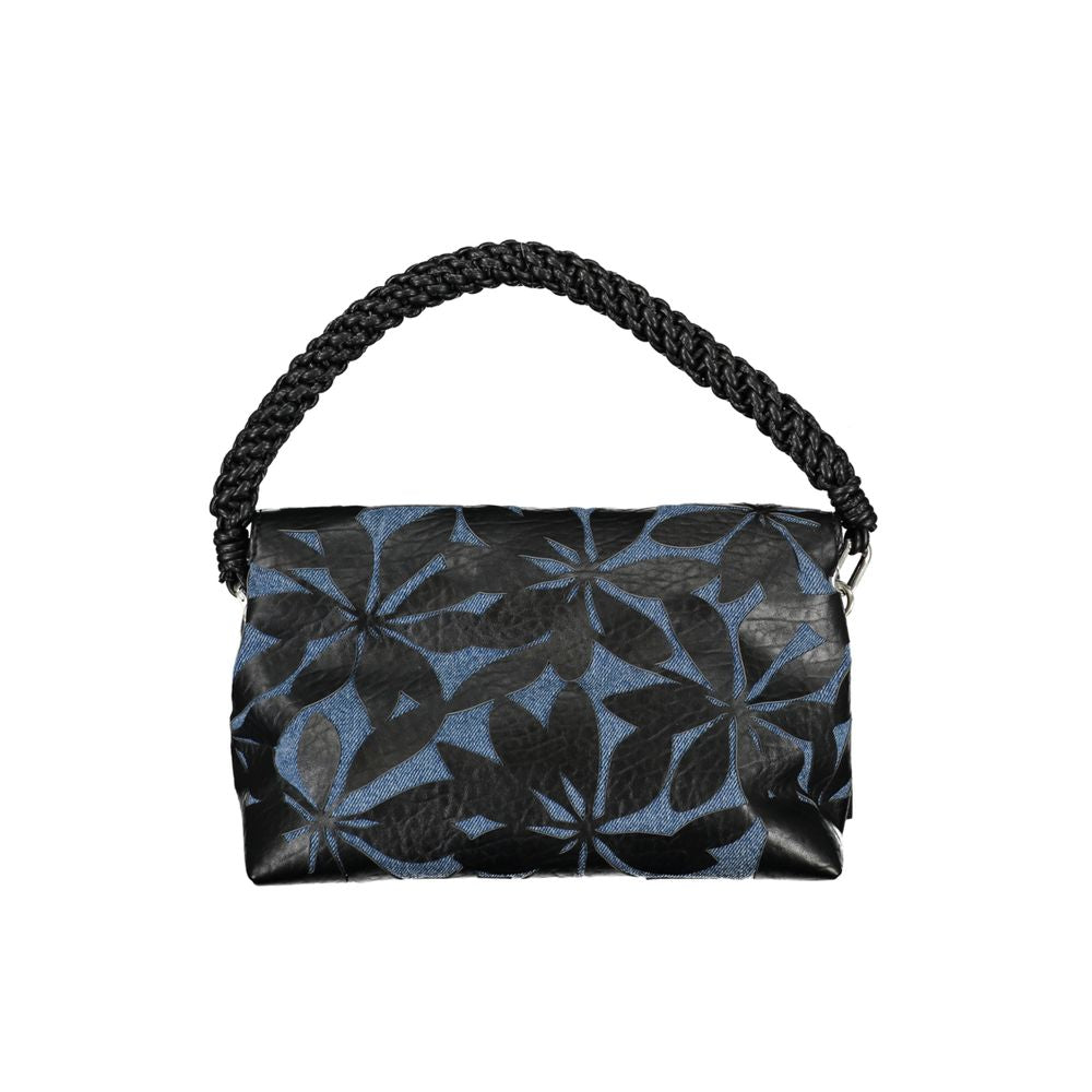 Desigual Black Midsize Die-Cut Flower Crossbody Handbag