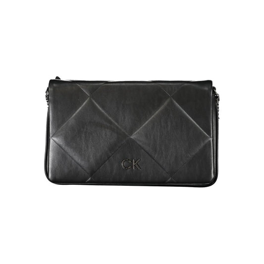 Calvin Klein Black Quilted Leather Effect Shoulder Handbag