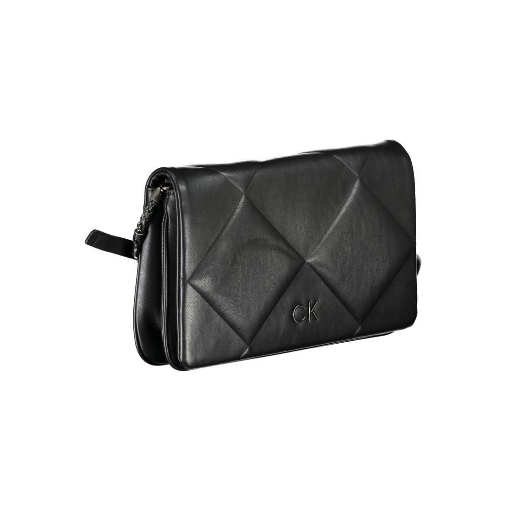 Calvin Klein Black Quilted Leather Effect Shoulder Handbag