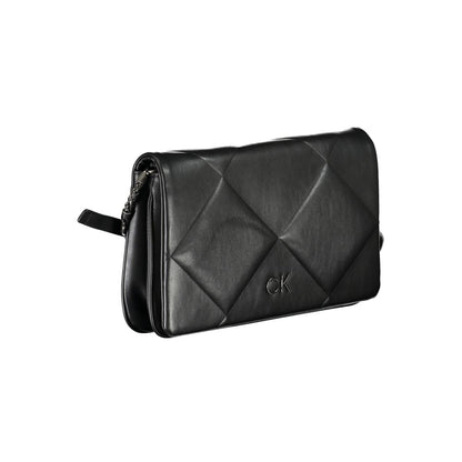 Calvin Klein Black Quilted Leather Effect Shoulder Handbag